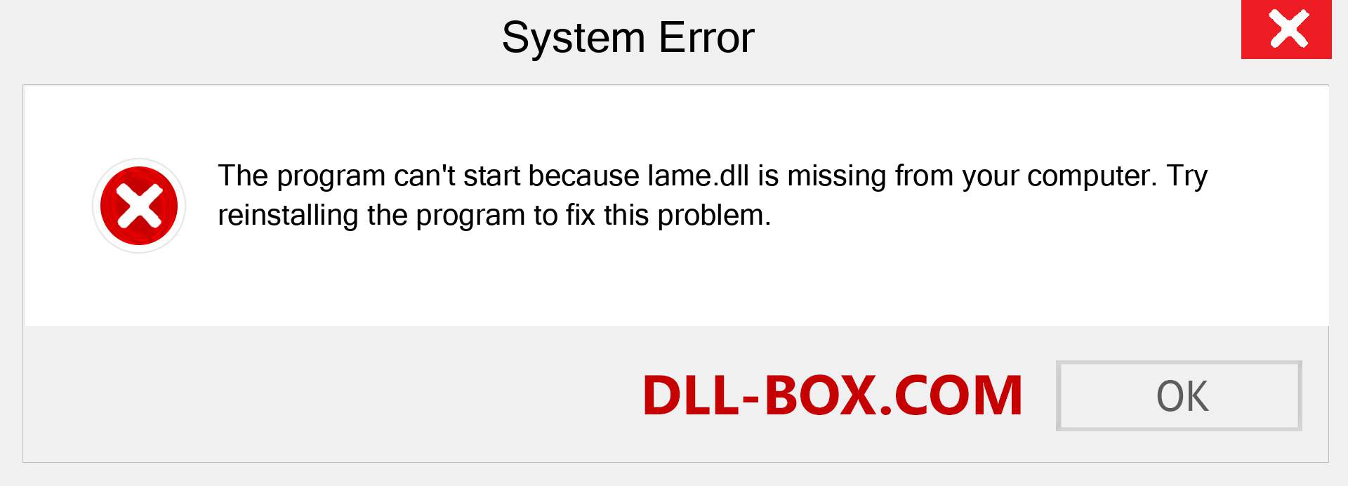  lame.dll file is missing?. Download for Windows 7, 8, 10 - Fix  lame dll Missing Error on Windows, photos, images